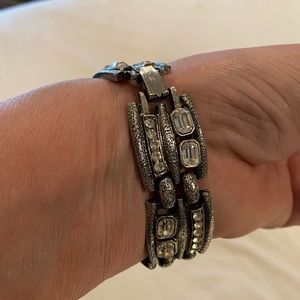 Very old silver bracelet with rhinestones